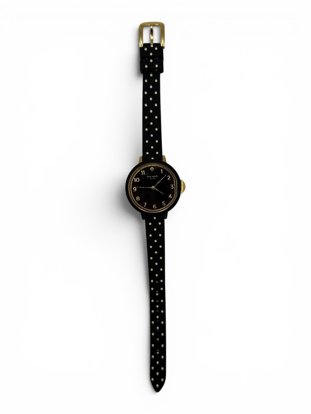 kate spade Black Polka Dot Strap Watch with Gold Case